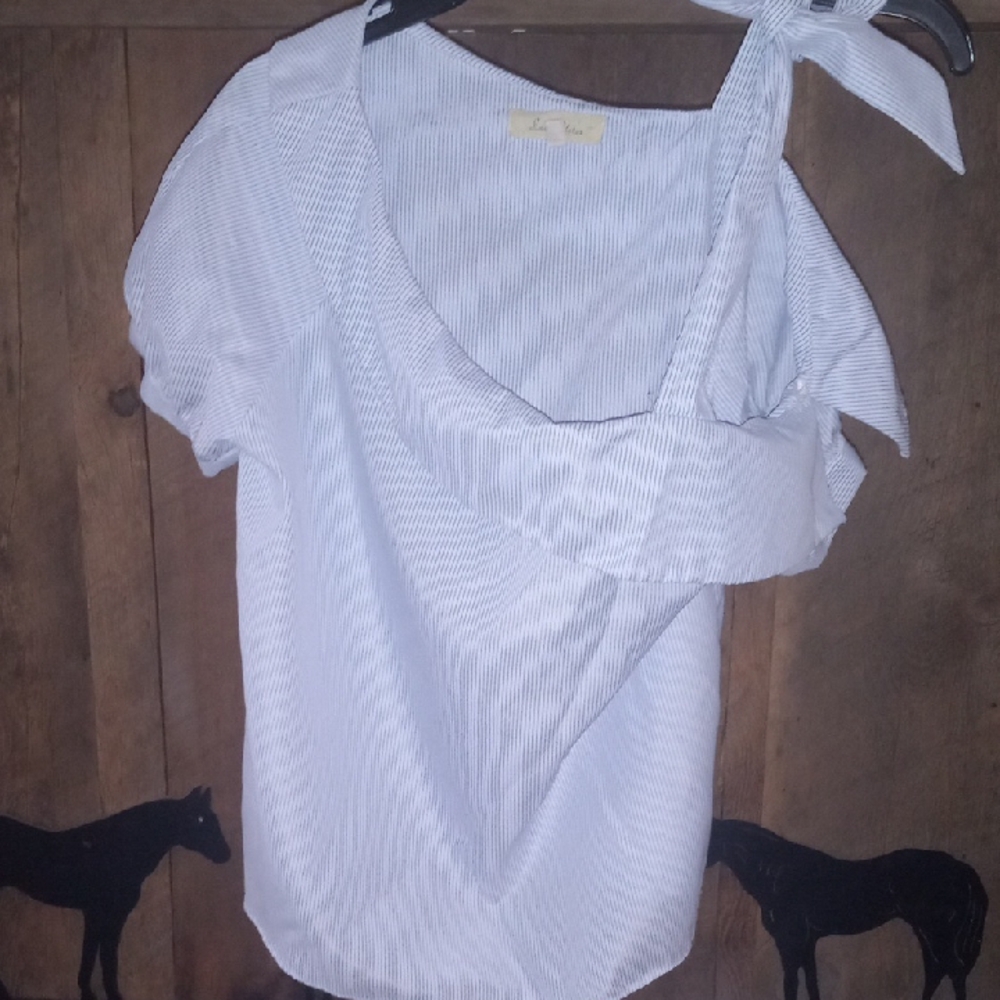 Love Notes White Puff Sleeve Asymmetrical Blouse